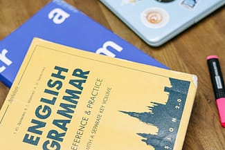 Photo of English grammar book