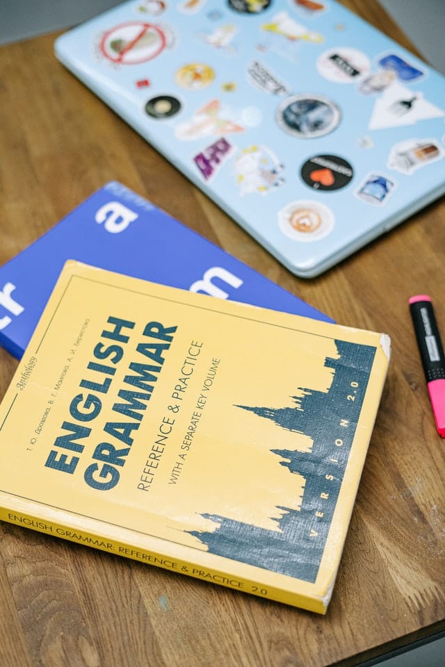 Photo of English grammar book